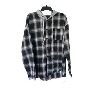 PASOK Hoodie Sweat Shirt Sz S Men's Plaid Casual Long Sleeve Lightweight New